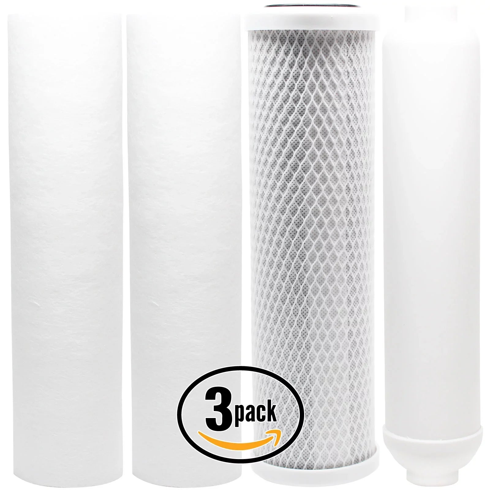 3-Pack Replacement for Filter Kit for PurePro EC-106M RO System - Includes Carbon Block Filter; PP Sediment Filters & Inline Filter Cartridge - Denali Pure Brand