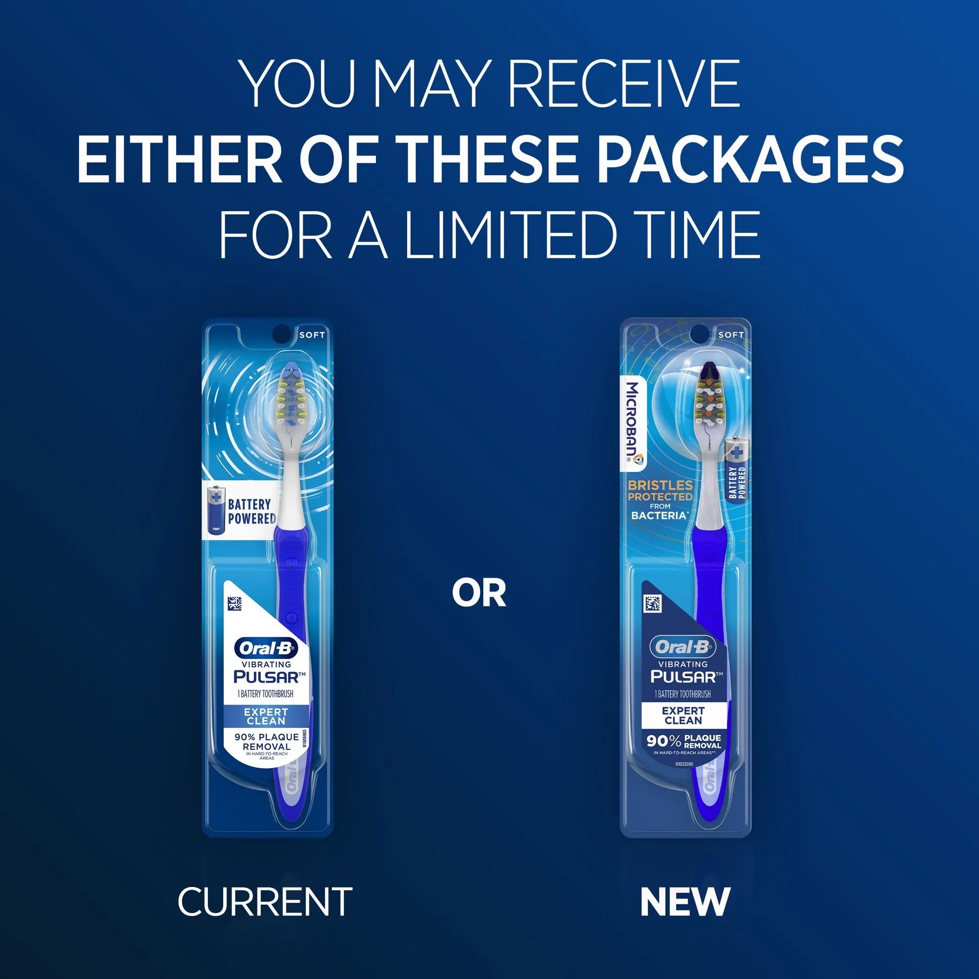 Oral-B Vibrating Pulsar Expert Clean Battery Toothbrush w/ Microban; 1 ct; 3 Pack