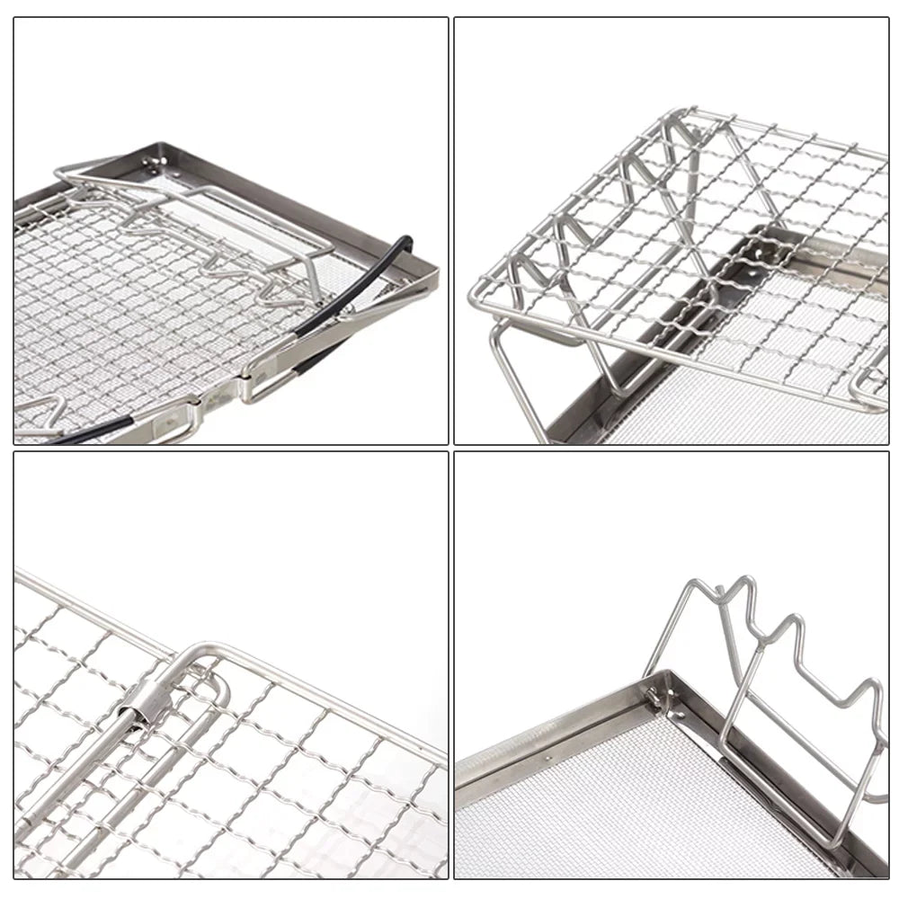 Stainless Steel Folding Camp Stove Toaster Rack - Ideal Bread Toaster for Camping; Backpacking; and Picnics