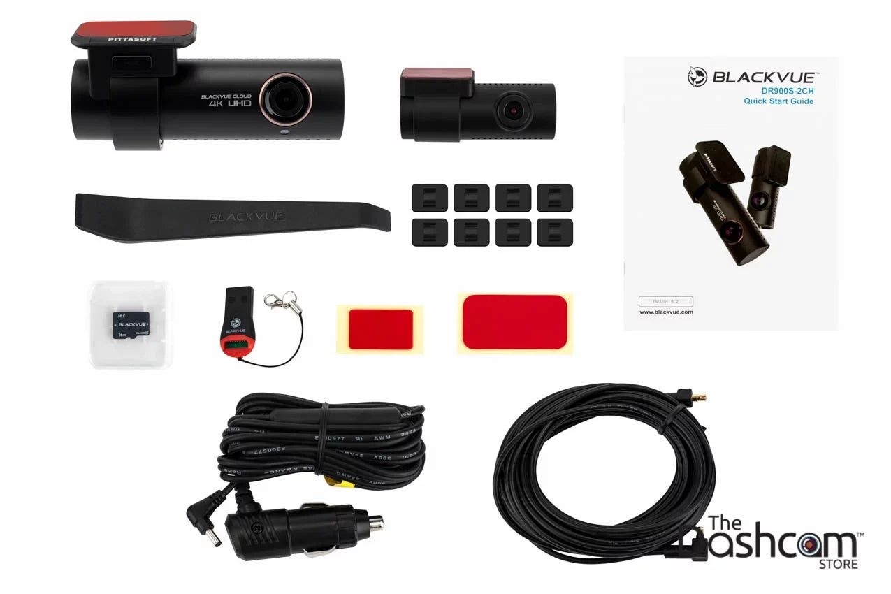 BlackVue DR900S-2CH Dual Lens 4K GPS WiFi Cloud-Capable Dashcam for Front and Rear w/ 128GB Memory Card