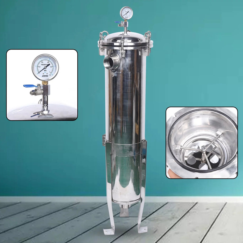 High Pressure Bag Filter Housing 2in NPT In/Out Stainless Steel 150PSI
