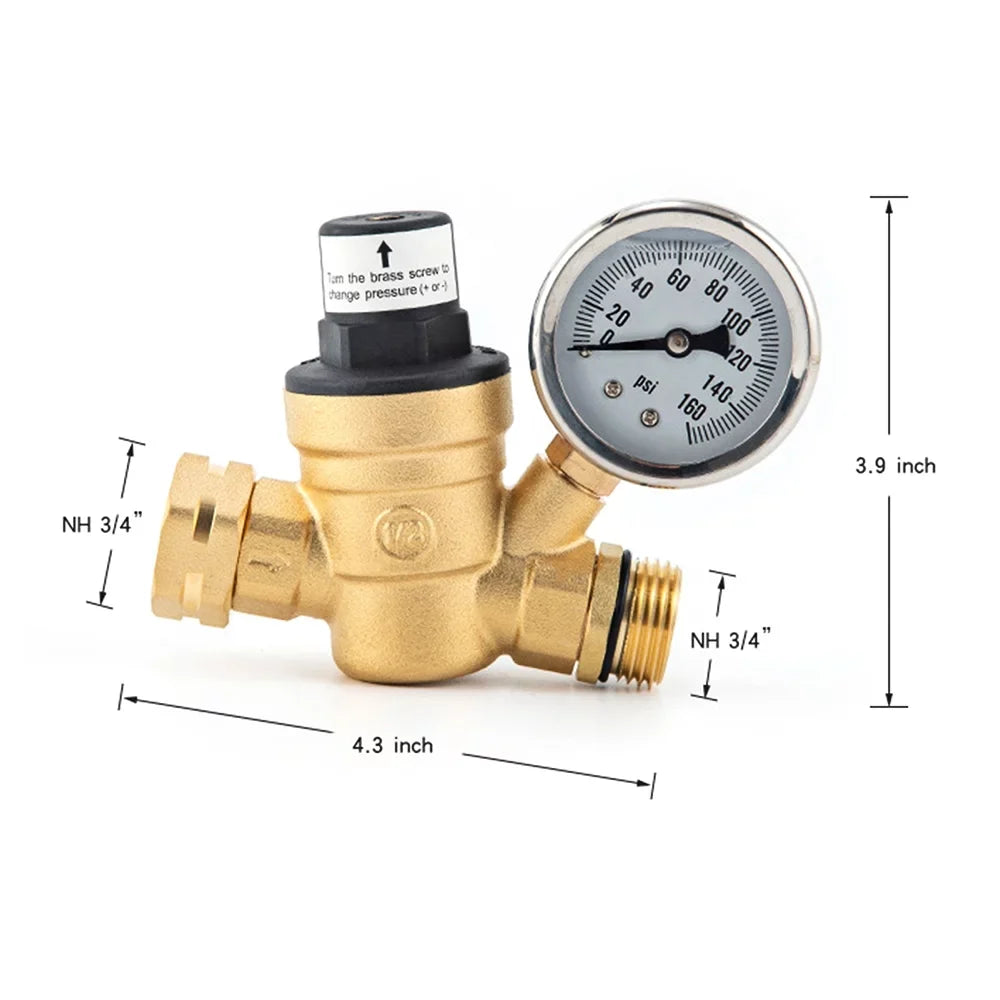 GoolRC Valve;0-160psi And Inlet Reducer With 0-160psi Valve -free Brass Pressure Valve -free Brass Adjustable Screened Filter Rv Pressure With 0-160psi And Pressure Reducer With