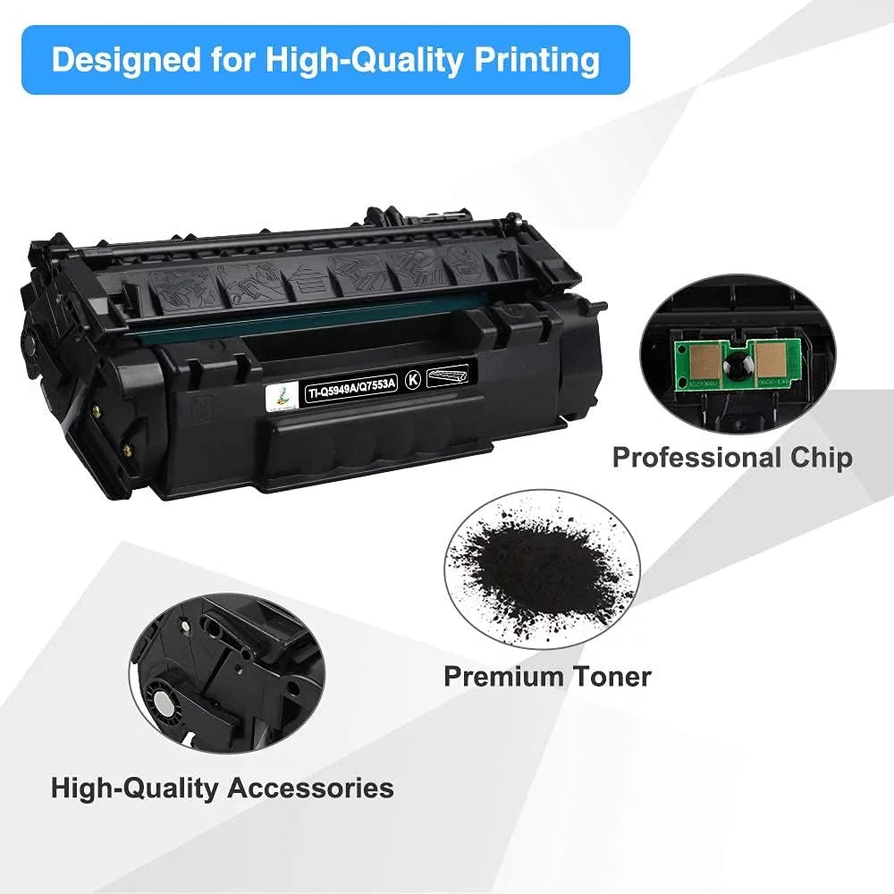 49A 53A Q5949A Halofox 49A Toner Cartridge Replacement for HP 49A Q5949A 53A Q7553A 49X Q5949X for HP Laserjet 1320 1320n 3390 1160 1320tn 1320nw 3392 P2015 P2015dn Printer Ink (Black; 6-Pack)