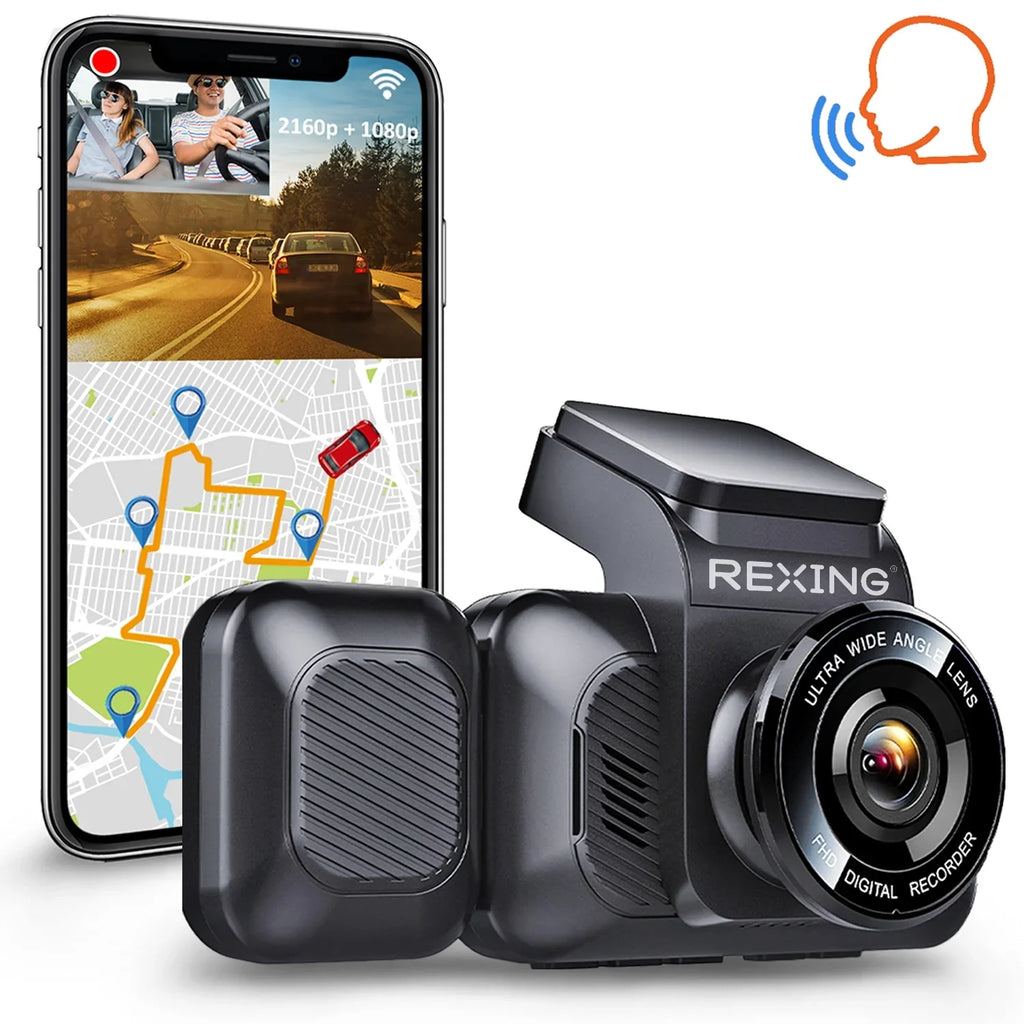 V5C Dash Cam Front 4K & 1080p Cabin Camera w/ Modular Capabilities; Wi-Fi; and GPS