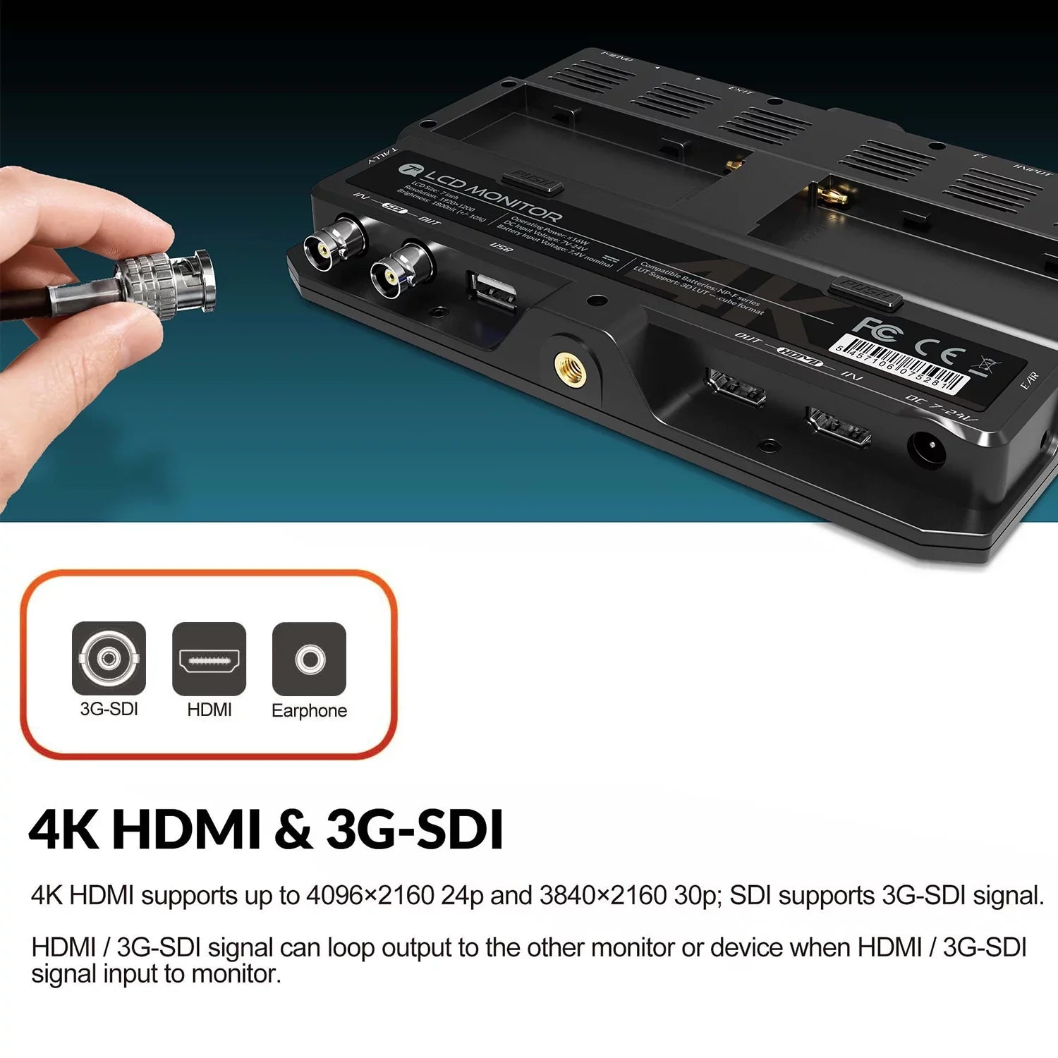 LILLIPUT H7S 7 foot 4K Ultra Brightness On- Monitor with Full HD Resolution 1800nit Sunlight Viewable 4K- & 3G-SDI Input Output Support HDR 3D-LUT Functions for Taking Photos & Creating Movi