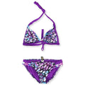 Becca Womens Reversible Side Tab 2 Piece Bikini; Purple; Medium