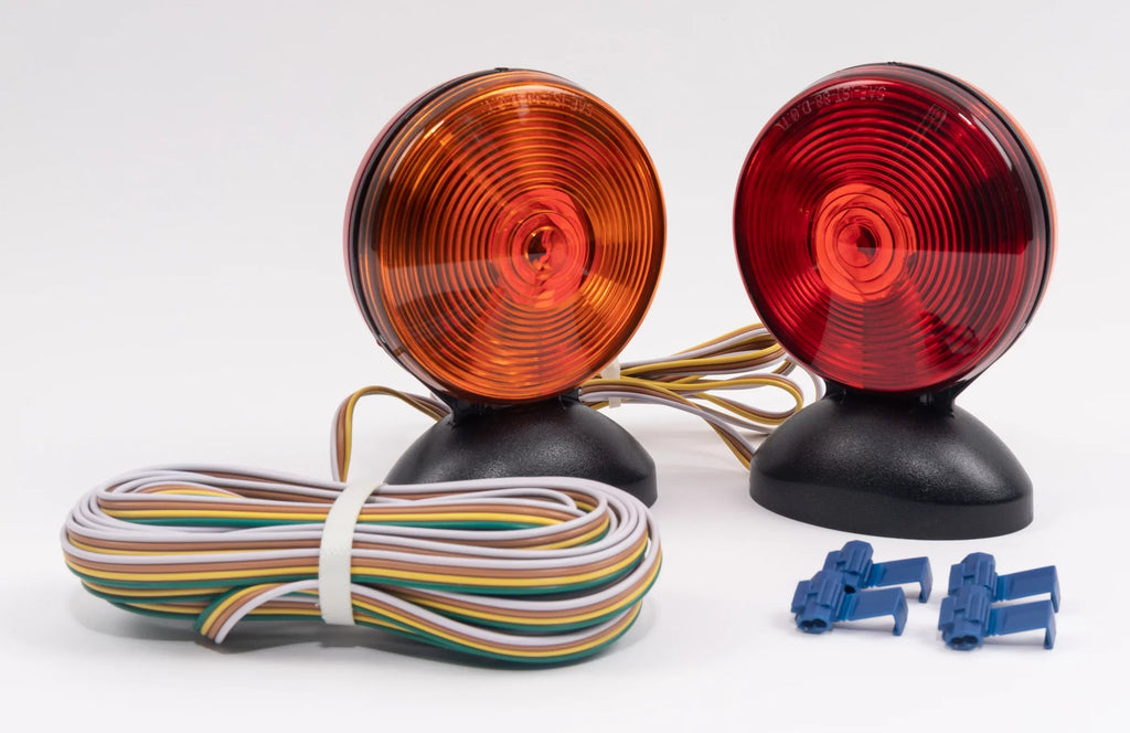 Hopkins Towing Solutions Magnetic 2 Sided Towing Light Kit; C6300; Amber and Red