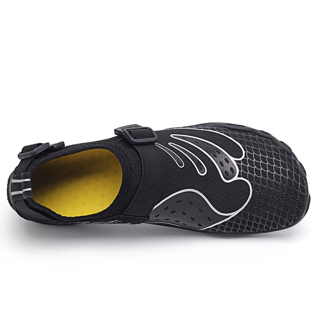JHLZHS Outdoor Couple Men Liquidproof Mountaineering Casual Sport Shoes Buckle Strap Beach Running Breathable Soft Bottom Shoes Black