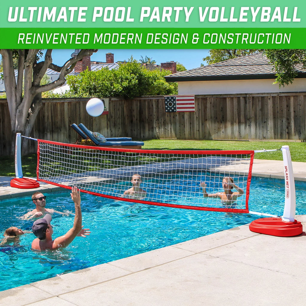 GoSports Splash Net PRO Pool Volleyball Net; Includes 2 Balls; Red