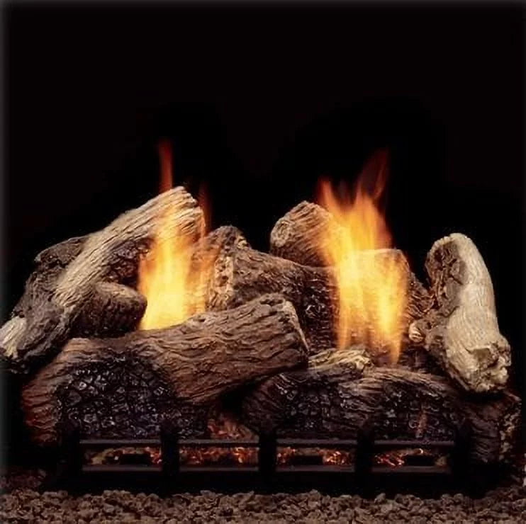 Monessen 24" Berkley Oak Ventless Gas Logs with Remote Ready Natural Blaze Burner Natural Gas 37;000 BTU