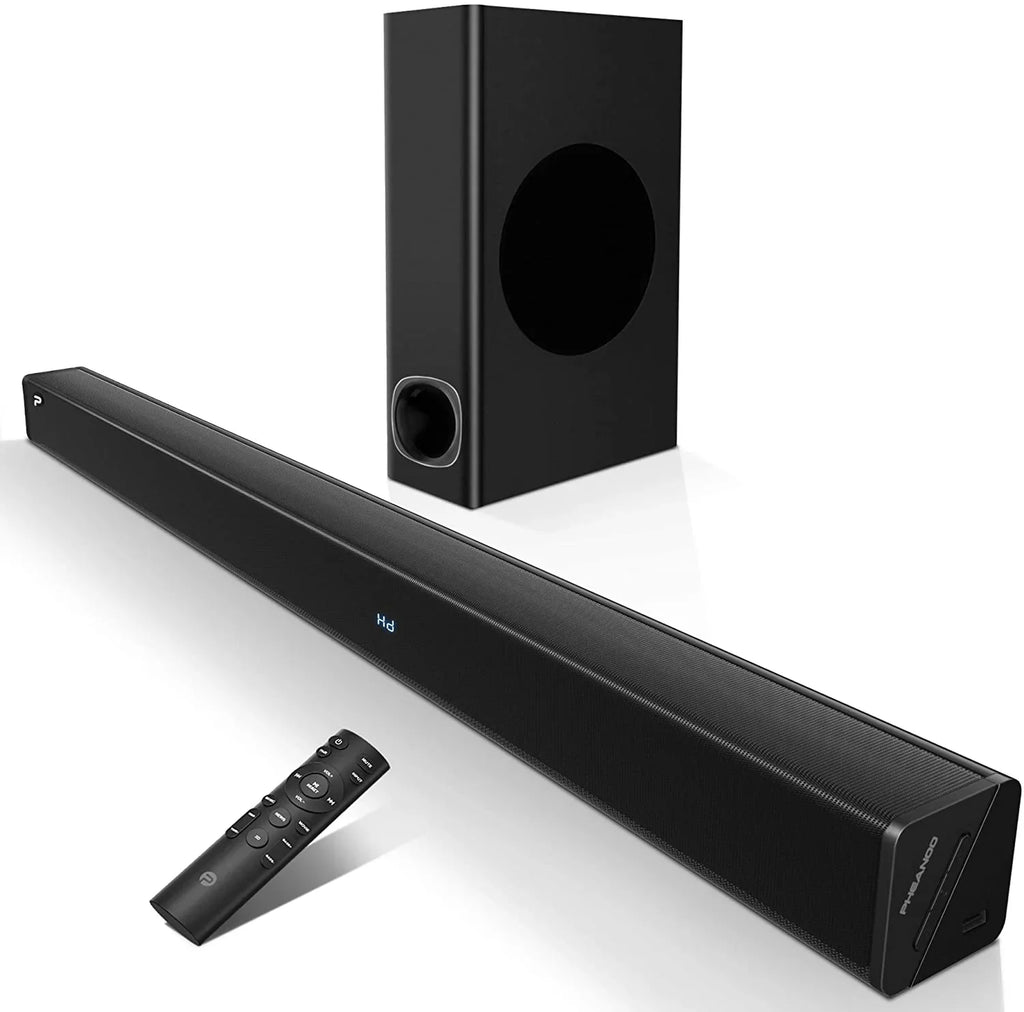 Sound Bar with Subwoofer; TV 2.1 CH Soundbar; Superior Surround Sound System; Works with 4K & HD & Smart TV;Bluetooth 5.0 Enabled (Model: P27; 120W)