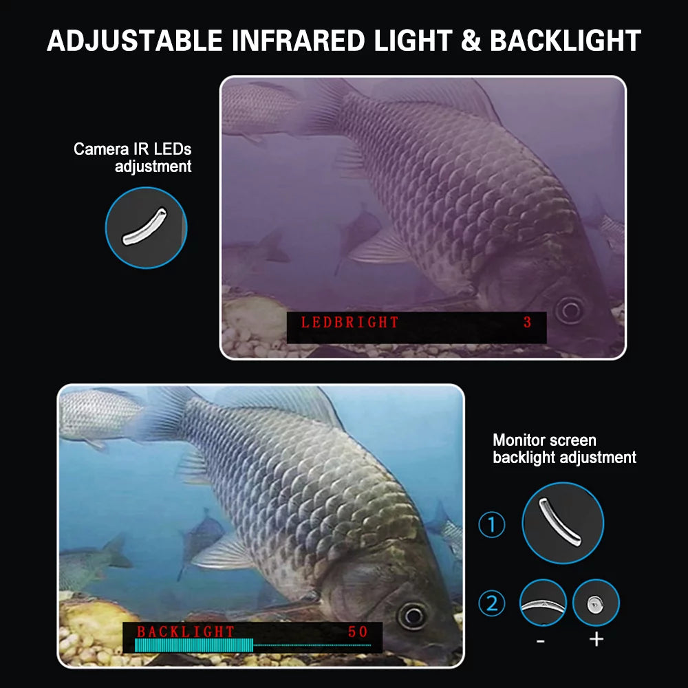 Portable Underwater Fishing Camera Liquidproof 720P Fish Finder with LCD Display Ideal for Sea Boat Fishing