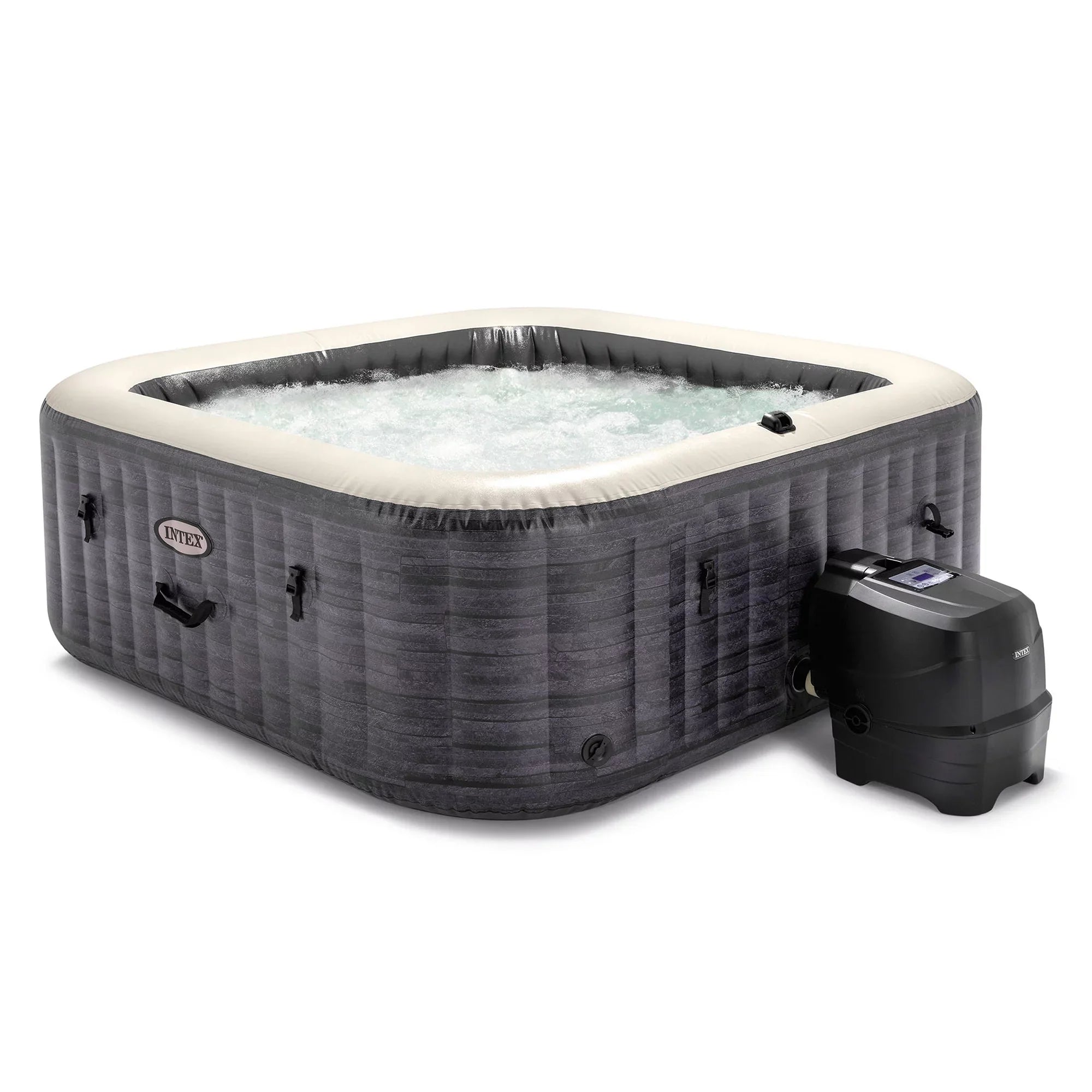 Intex PureSpa Plus Greystone Inflatable Hot Tub; 94 x 28"; with Phone Tray