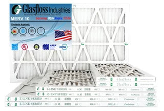 Glasfloss 13x18x1 - MERV 10 -Qty:12 - Furnace Air Filter - Made in USA (Actual Size: 12.5 x 17.5x7/8 inch)