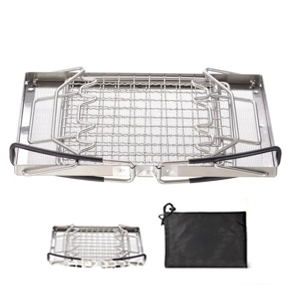 Stainless Steel Folding Camp Stove Toaster Rack - Ideal Bread Toaster for Camping; Backpacking; and Picnics