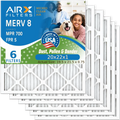 20x22x1 Air Filter MERV 8 Comparable to MPR 700 & FPR 5 Electrostatic Pleated Air Conditioner Filter 6 Pack HVAC AC Premium USA Made 20x22x1 Furnace Filters by AIRX FILTERS WICKED CLEAN AIR.