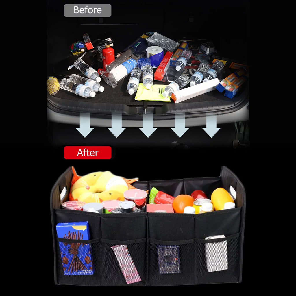 moobody Car Trunk Organizer Car Trunk Storage Box Automotive Cargo Organizer Folding Car Storage Box 55L