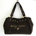 Pre-Owned Bvlgari Logomania Women's Canvas Handbag;Tote Bag Brown (Good)