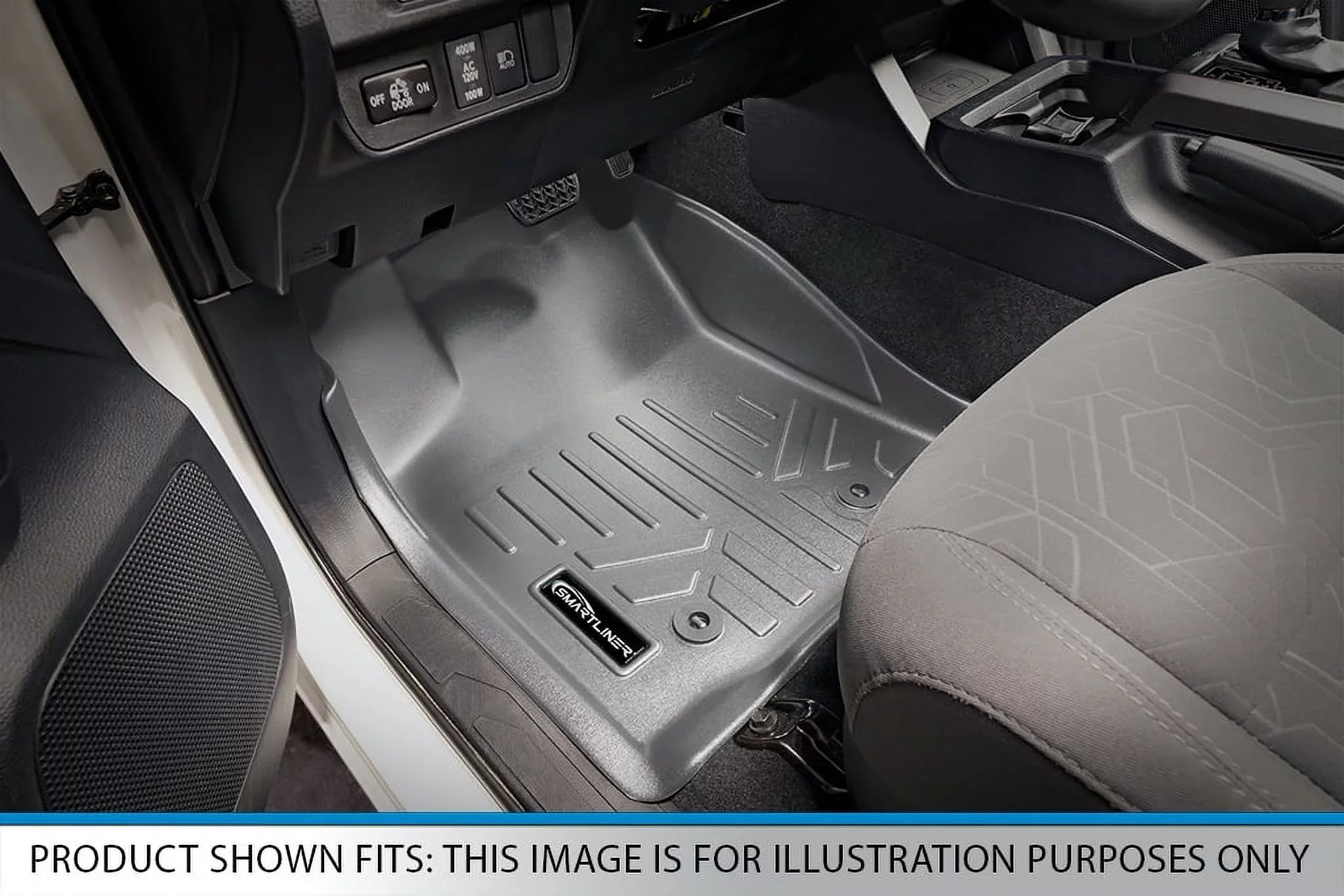 Smartliner Front 1st Row Floor Liner Mat Grey for 2008-2020 Dodge Grand Caravan