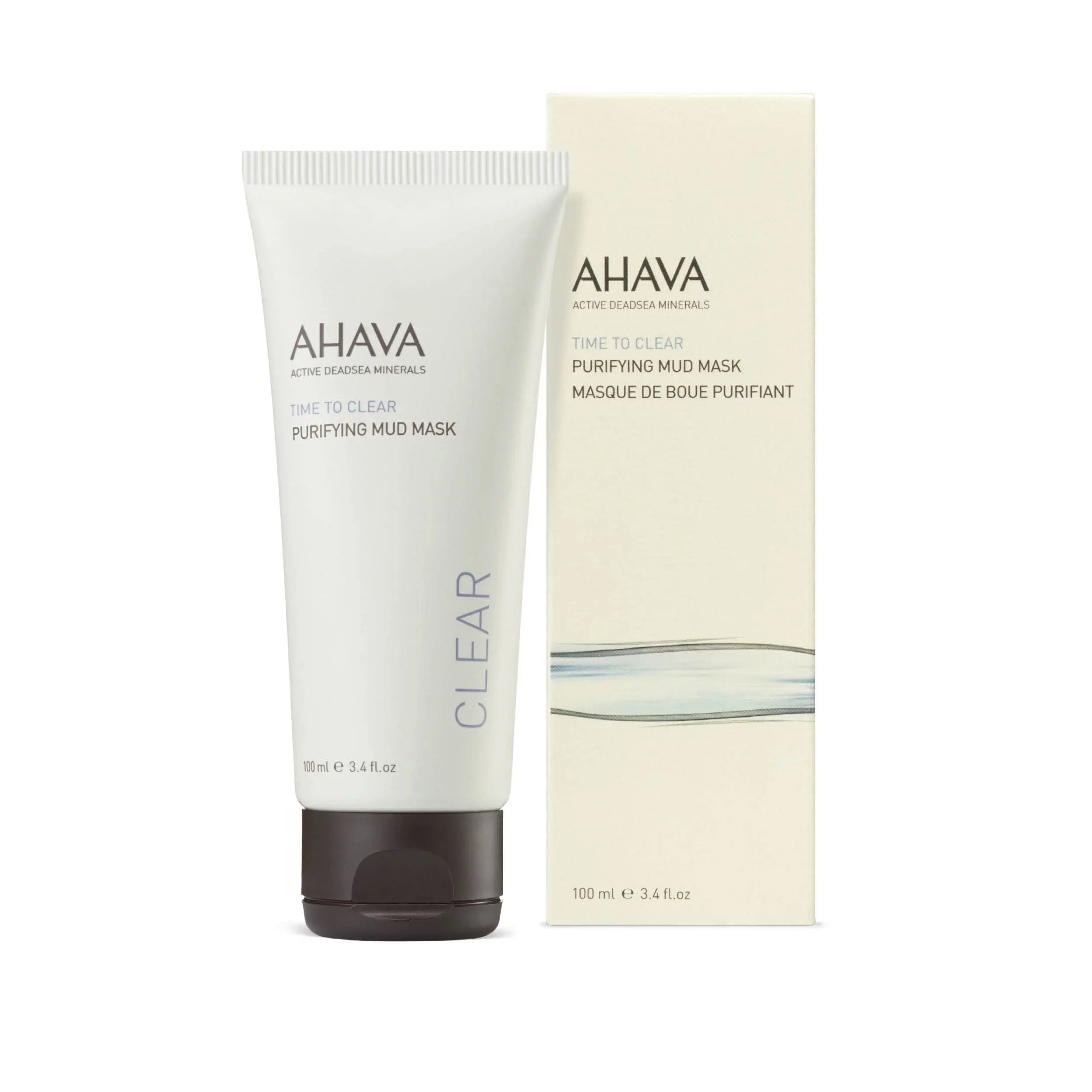 Ahava Purifying Mud Mask - Indulging Mud Mask Cleaning & Purifying The Skin; Soothes; Softens & Clarifies; Enriched With Exclusive Osmoter; Dead Sea Mud; Aloe Vera; Vitamin B5 & Jojoba Oil; 3.4 Fl.Oz.