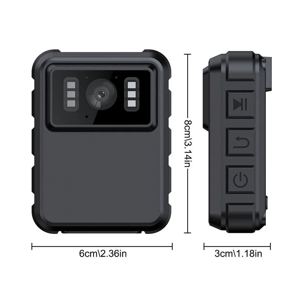 JLLOM Police Body Camera - Mini Camcorder with 1080P Audio Video DVR and IR Night Vision