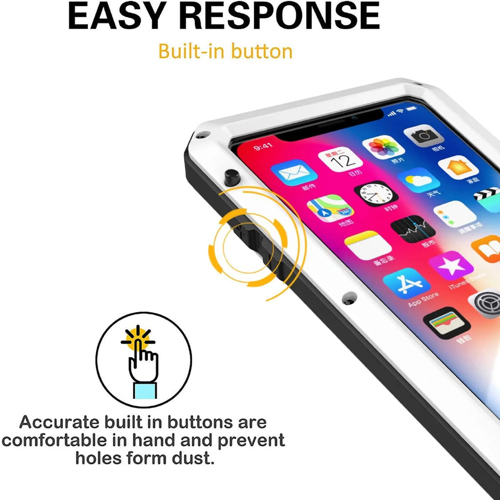 Gorilla Glass Aluminum Metal iPhone 5 Case (White) Heavy Duty Military Grade Shockproof and Scratch Resistant Protection; Rugged Outdoor Travel