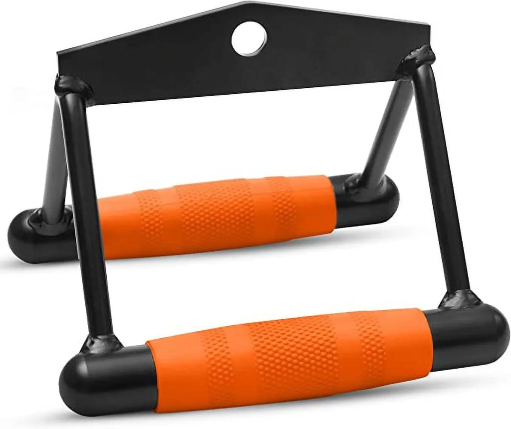SQUATZ Double D Row Handle - Non Slip Handle Cable Attachment for Weight Workout with 360 Degree Rotational Knuckle; Great for Seated Row Exercises; Fit Nicely for All Cable Apparatus Systems
