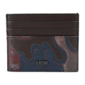 Pre-Owned Christian Dior Dior Card Case 2ESCH135UCN Calf Leather Marron Brown Series Multicolor Camouflage Pattern Business Holder (Like New)