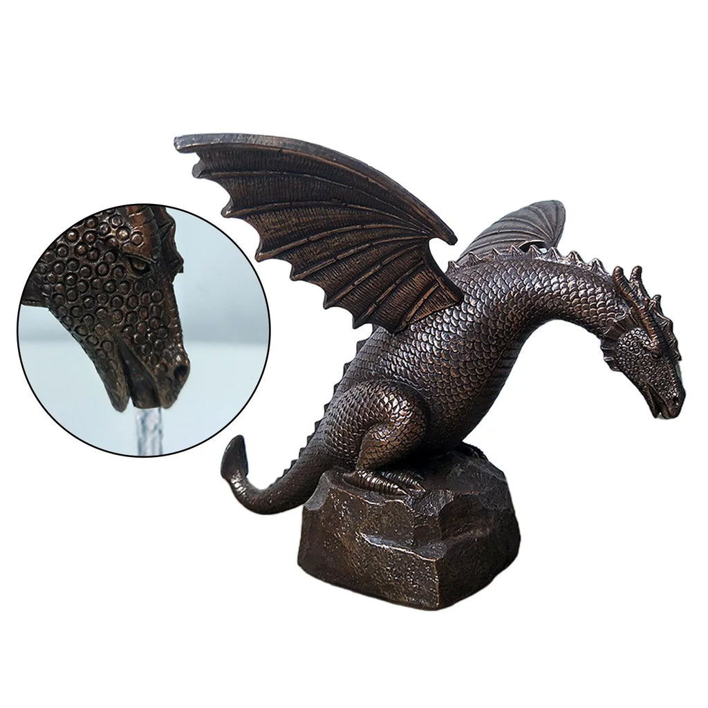 Creative fountain Dragon Statue Decorative Outdoor Sculpture; Dragon Shape Liquidscape Decoration Garden Decor Sculpture