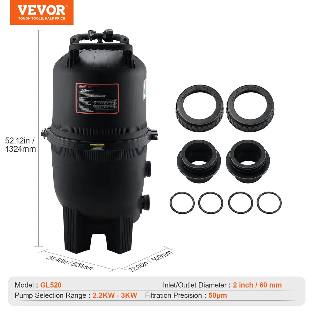 525Sq.Ft Pool Cartridge Filter In/Above Ground Swimming Pool Filtration