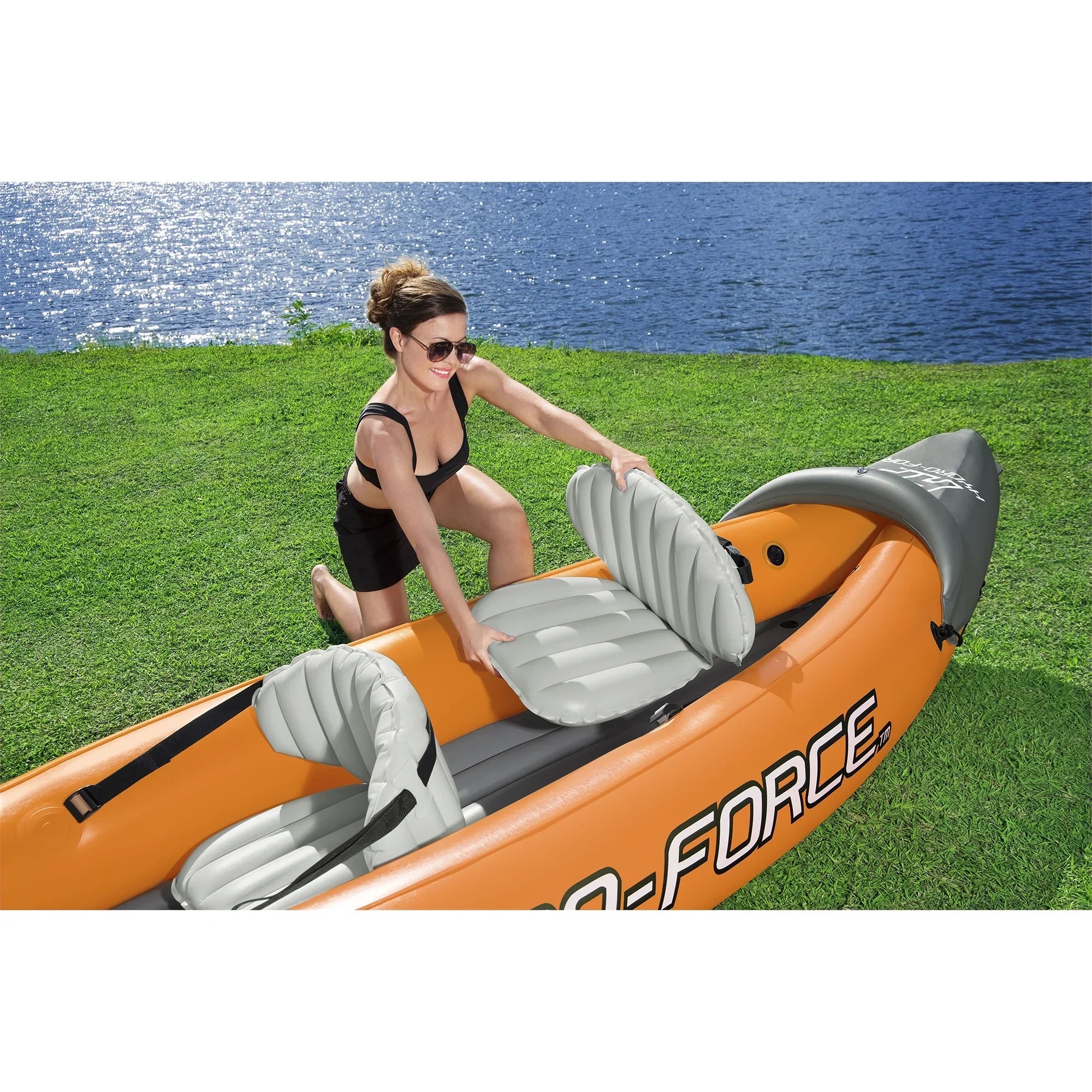 Bestway 126 x 35 cm Lite-Rapid X2 Inflatable Kayak Float w/Oars (2 Pack)