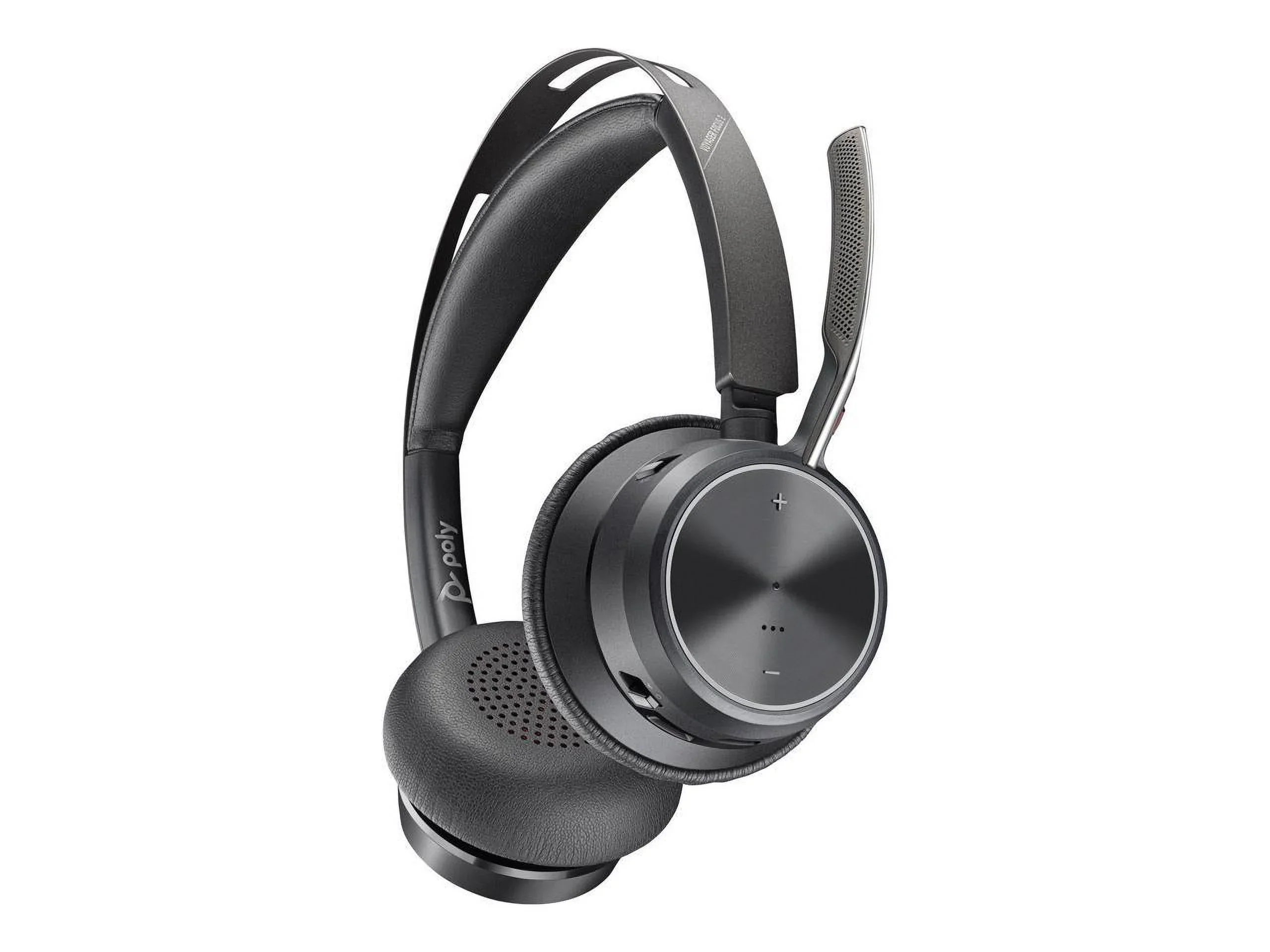 Poly Voyager Focus 2 USB-A Bluetooth Stereo Headset - Siri; Google Assistant - Stereo - USB Type A - Wired/Wireless - Bluetooth - 298.6 ft - 20 Hz - 20 kHz - On-ear; Over-the-head - Binaural - Supr...