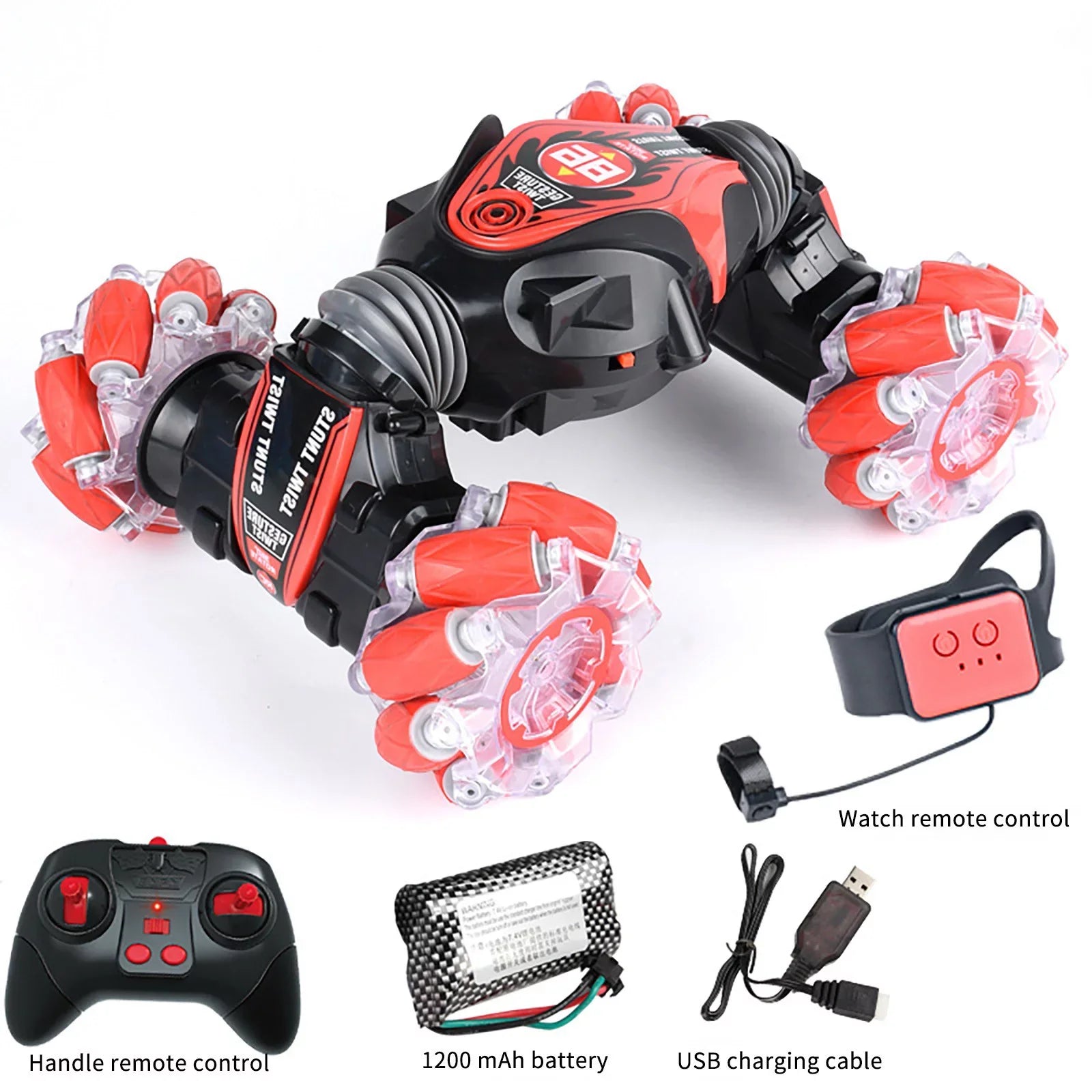 Remote Control Stunt Toy Car; 2.4G Gesture Sensing Remote Control Stunt Car With Four-Wheel Drive; Off-Road & Sports Status Car Toys For Boys Girls Toddlers Birthday