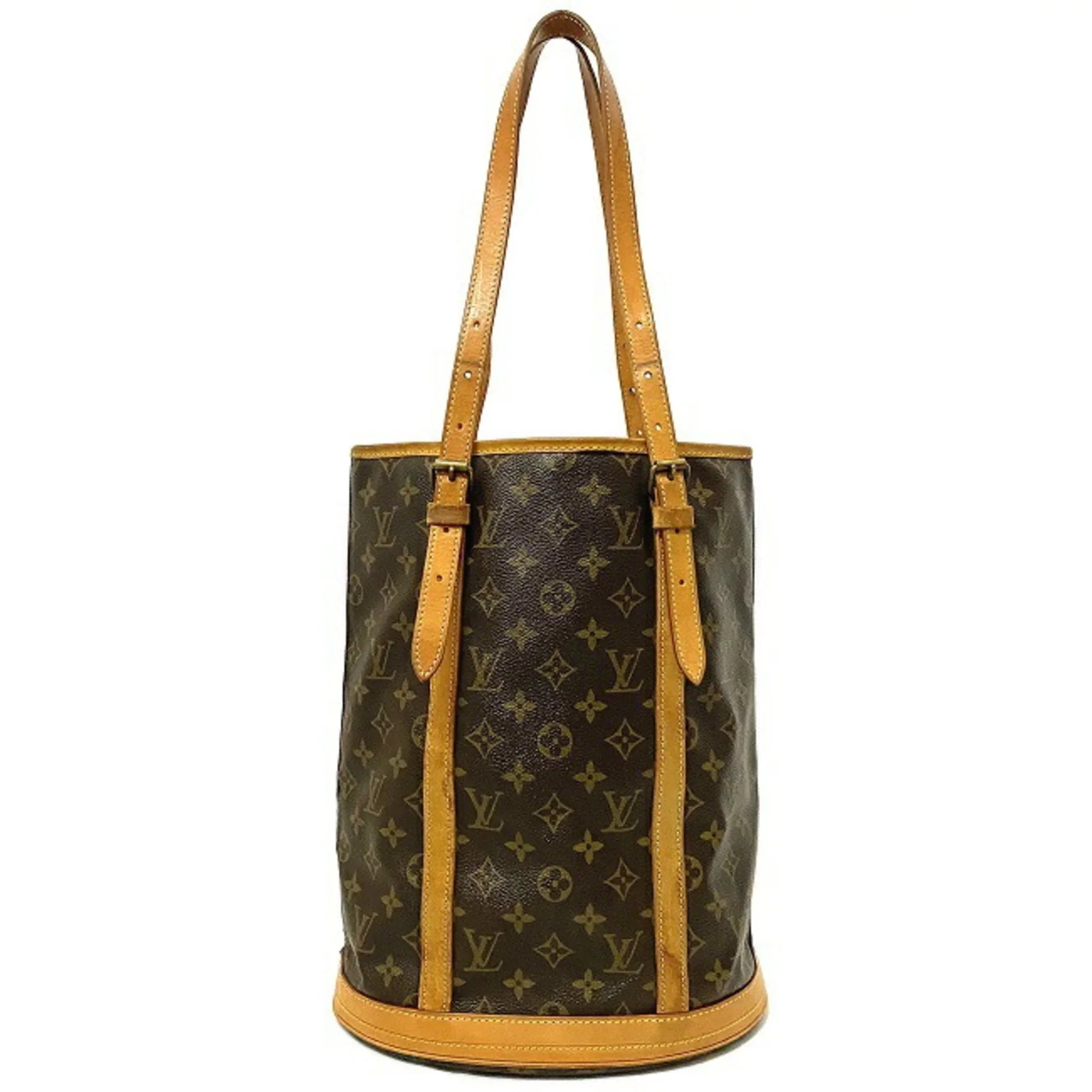 Pre-Owned Louis Vuitton Bucket GM Brown Beige Monogram M42236 Canvas Nume Leather FL0093 LOUIS VUITTON Bag Tote Handbag Women's (Good)