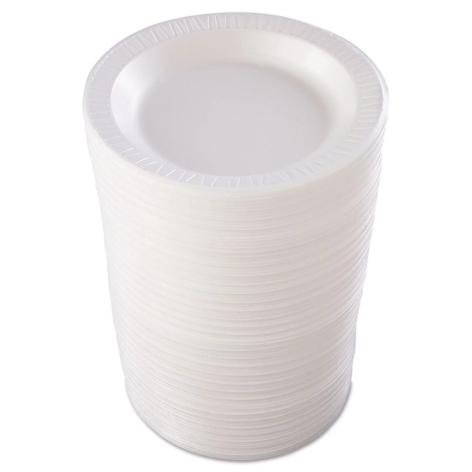 Dart Quiet Classic Laminated Foam Dinnerware; Plate; 10.25" dia; White; 125/Pack; 4 Packs/Carton