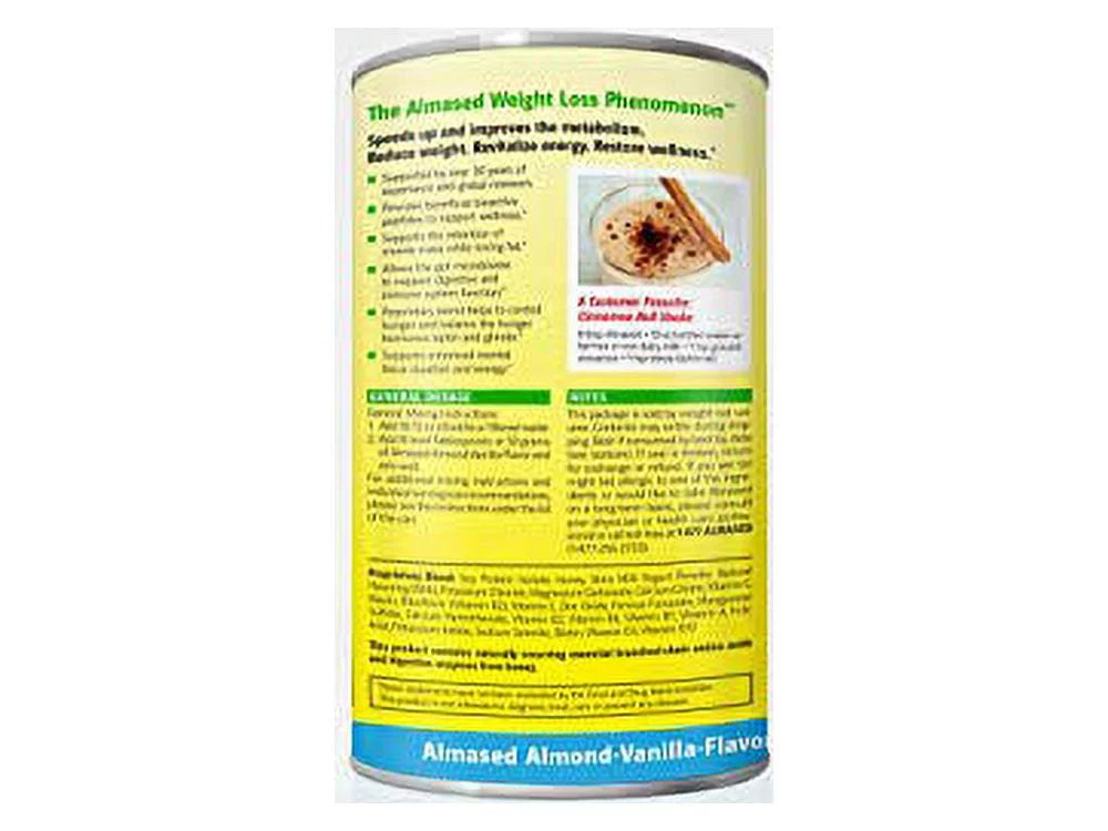 Almased Meal Replacement shakes – Gluten-Free; non-GMO Weight Loss Powder – Vanilla Flavor; 17.6 oz (2 pack)