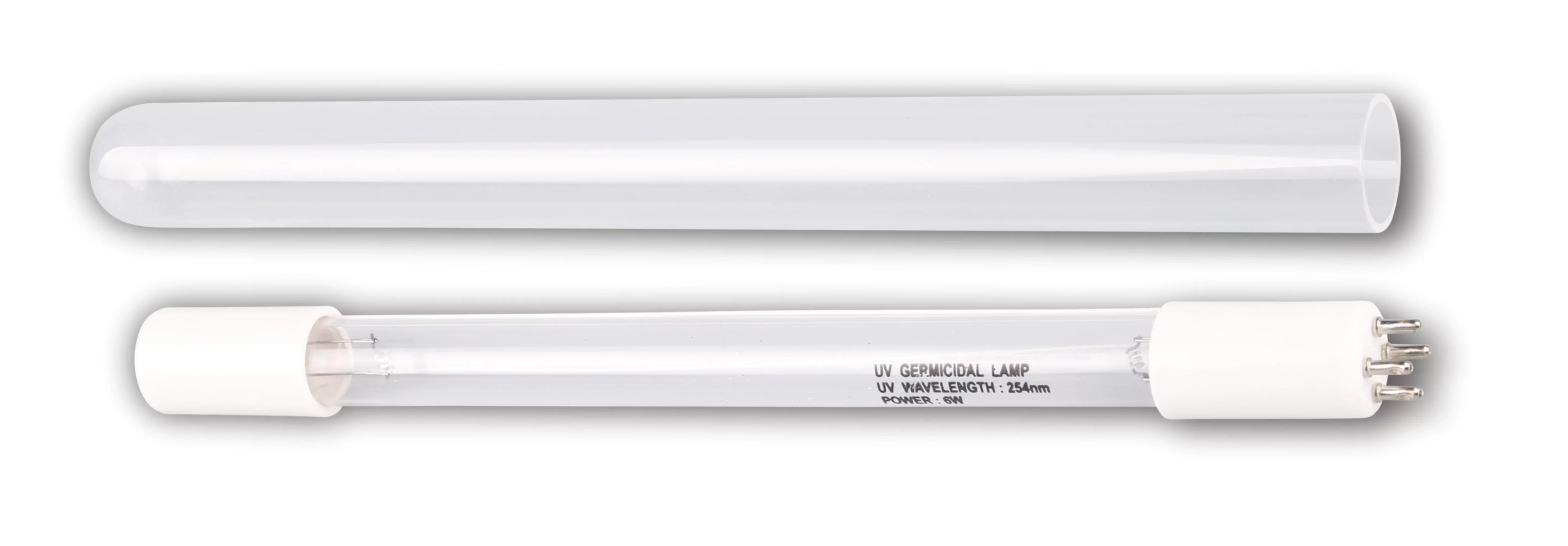 Bluonics (2pcs) 6W UV 4 Prong Replacement Bulb & Quartz Sleeve Tube for our Purifier Ultraviolet Light System