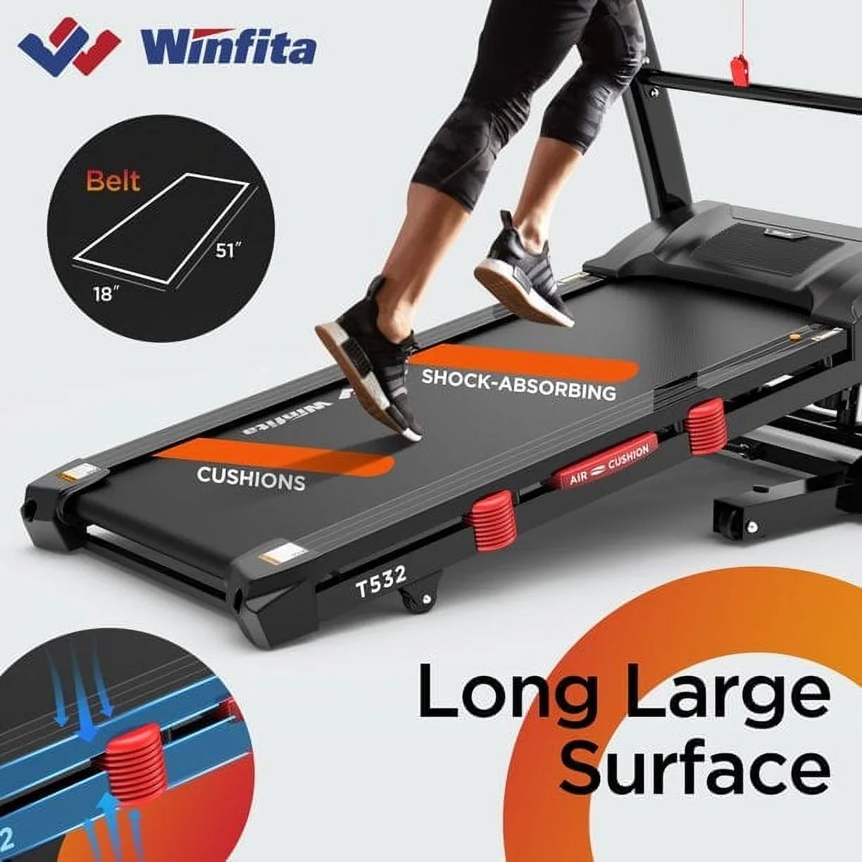Famistar 4.5HP Folding Treadmill Clearance for Home with 15% Auto Incline 300 LBS Capacity Up to 10MPH Speed Running System
