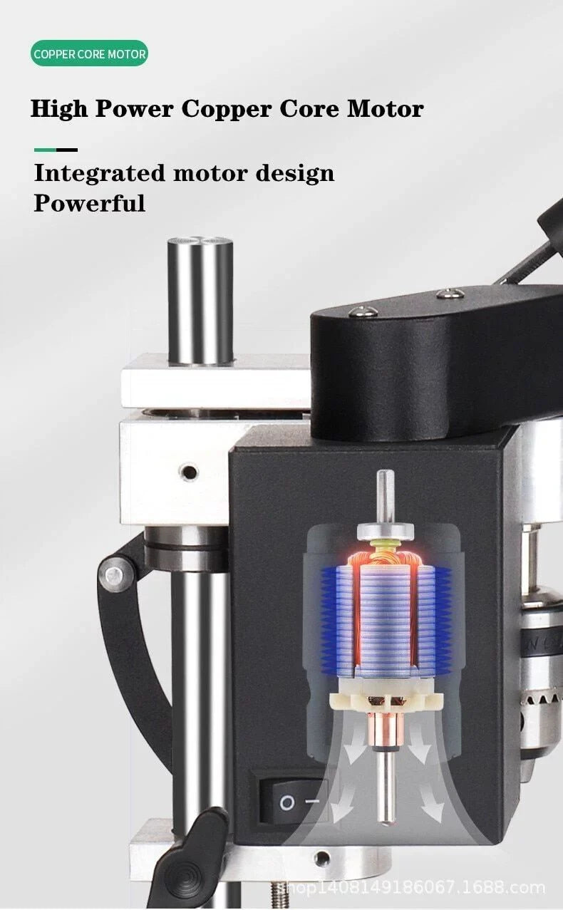 CJC Motor Desktop Bench Drill; Wood Jewelry Metal Plastic Procession; 7-Speed Adjustable Punching Apparatus