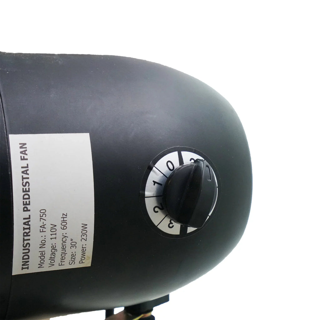 Northlight 30" Adjustable 3-Speed Oscillating Industrial Pedestal Ventilator - Black