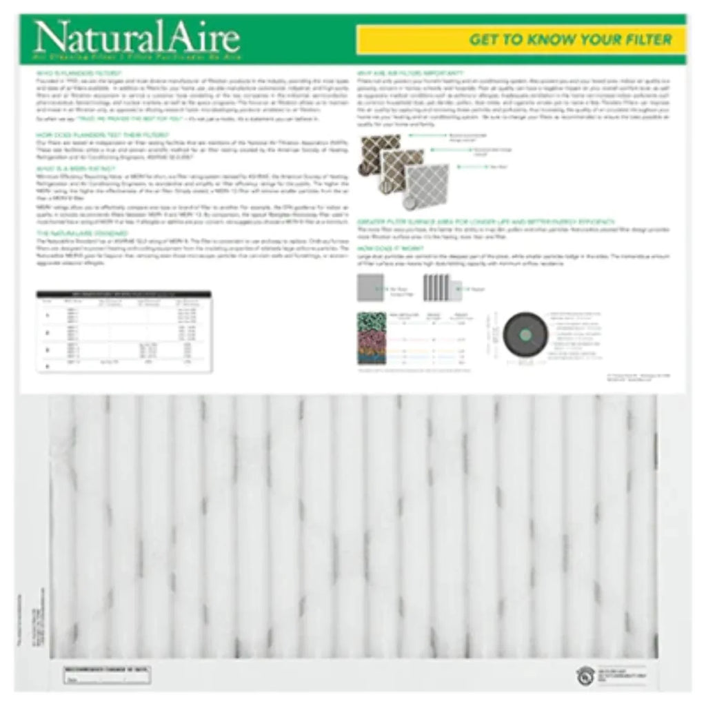 NaturalAire Standard Air Filter; MERV 8; 10" x 10" x 1"; 1-Pack