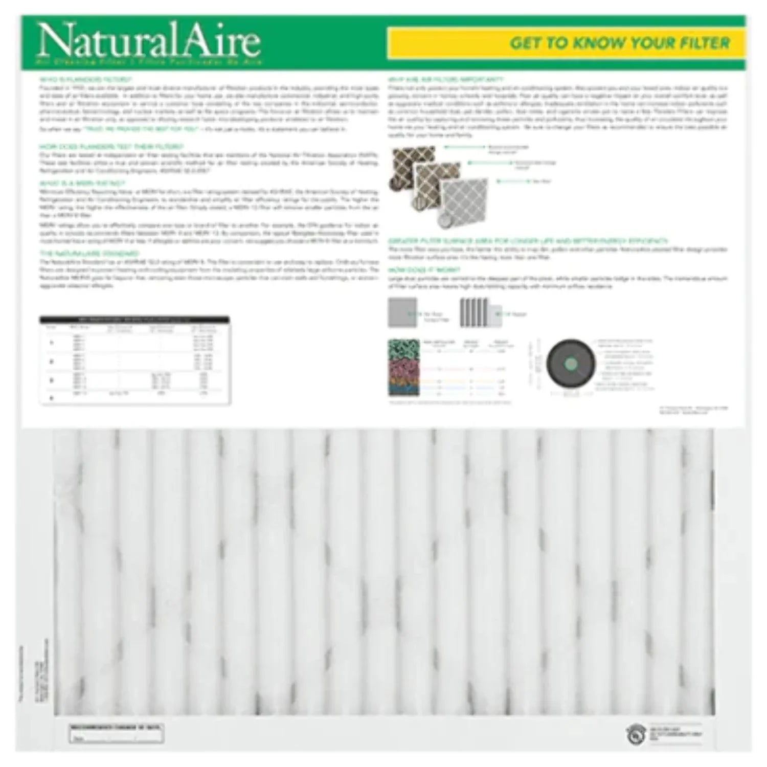 NaturalAire Standard Air Filter; MERV 8; 10" x 10" x 1"; 1-Pack