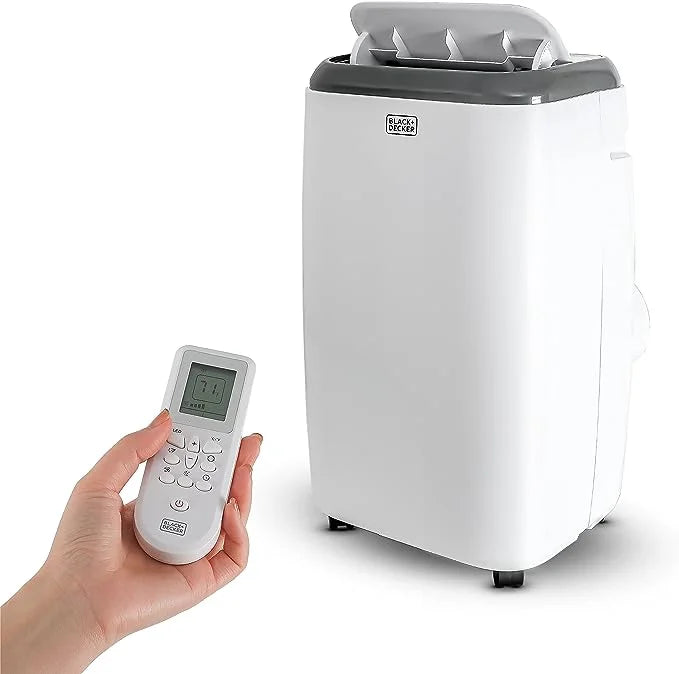 Open Box BLACK+DECKER 8;000 BTU Portable Air Conditioner Remote Control BPP05WTB - White