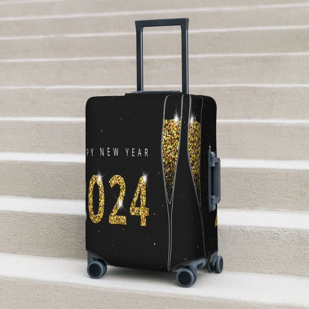 Haiem Happy New Year 2024 (2) Luggage Cover;Durable; Washable Suitcase Protector With Anti-Scratch Technology - Keep Your Luggage Looking New Medium