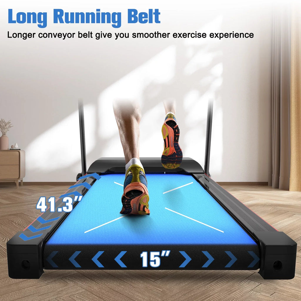 Relife Sports Foldable Treadmill with Incline 220lbs Walking Pad; 0.5-7.5mph; Black