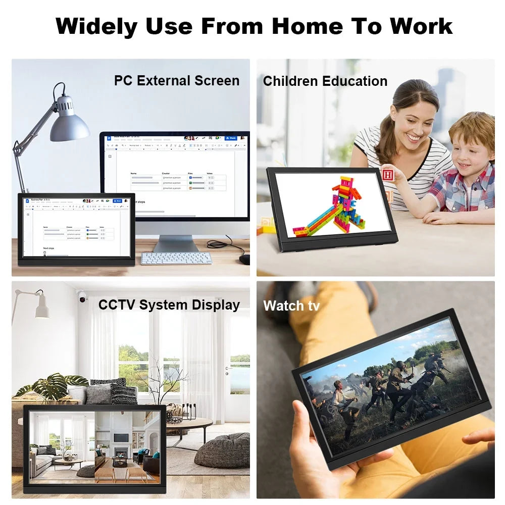 Protable Monitor 11.6 foot 1366x768 60Hz TouchScreen Compture Monitor For PC Gamer PS4 XBOX Stick Switch Raspberry PI Display