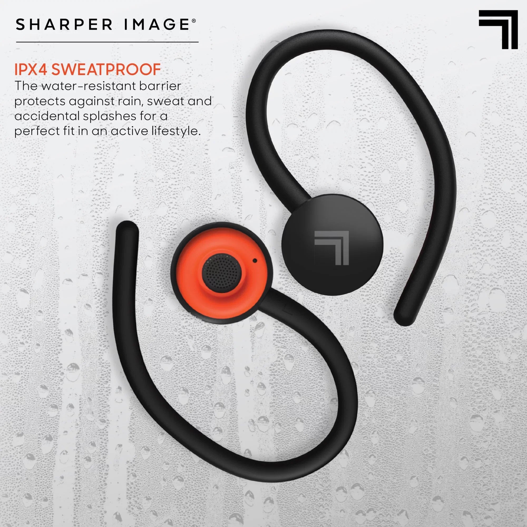 Sharper Image® SoundHaven® Sport True Wireless Bluetooth Earbuds with Qi Charging Case; Black