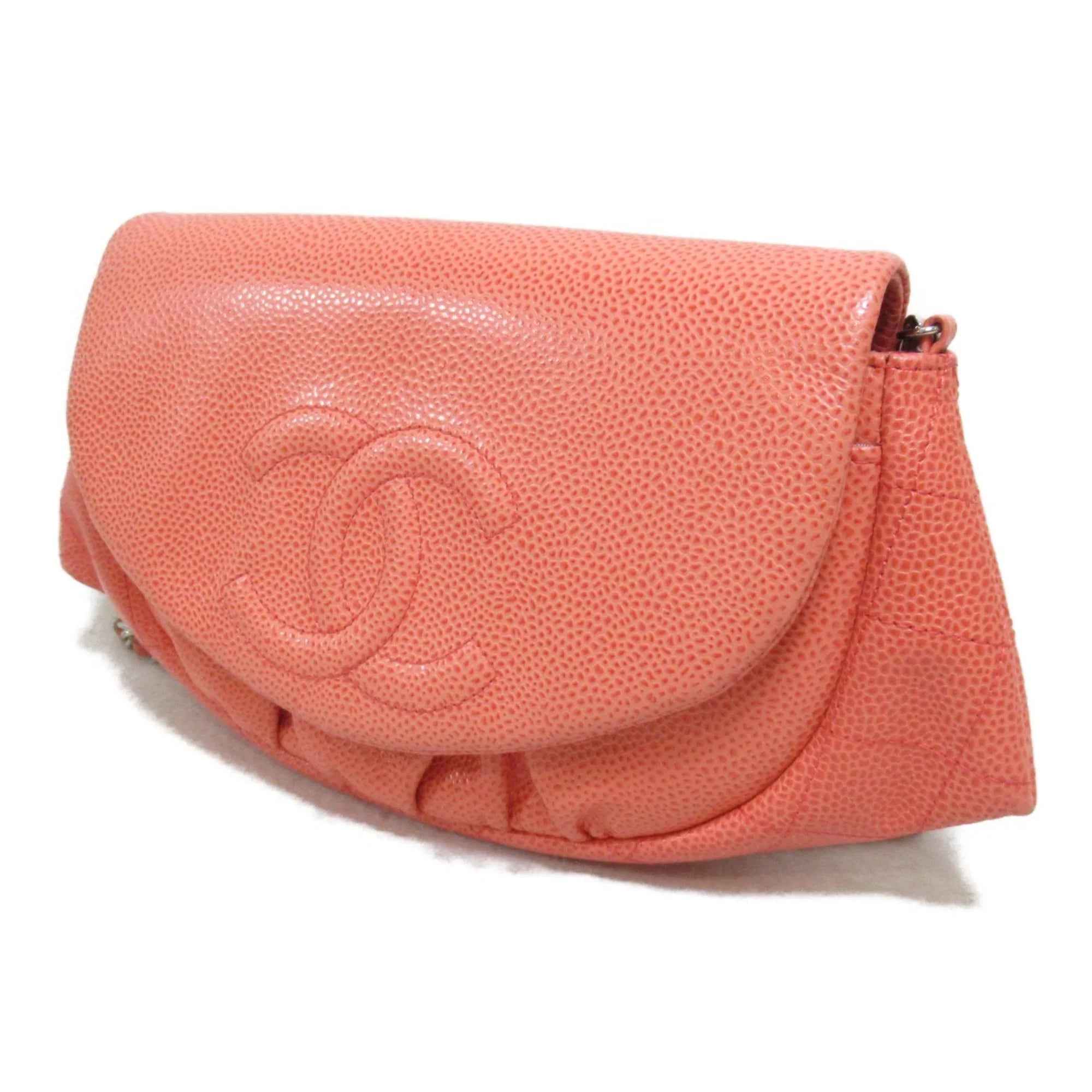 Pre-Owned CHANEL Chain wallet Pink Caviar Skin (Grained Calf) (Good)