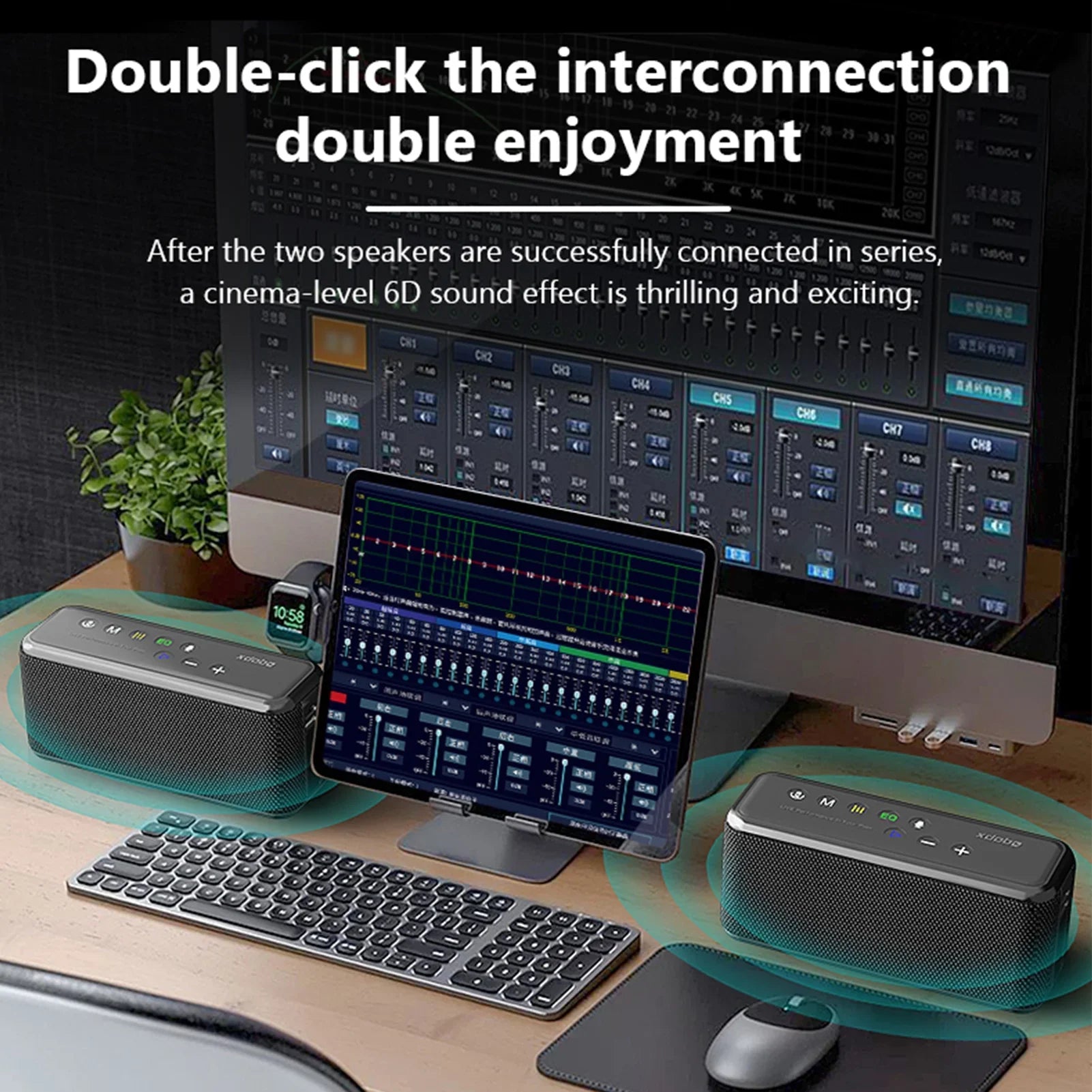 Anself XDOBO X8 MAX Portable Wireless Speaker with BT5.0 Technology and IPX5 Liquidproof Features; HiFi Sound; AUX USB Flash Drive TF Card Support; Long Playtime - Subwoofer Portable Speaker