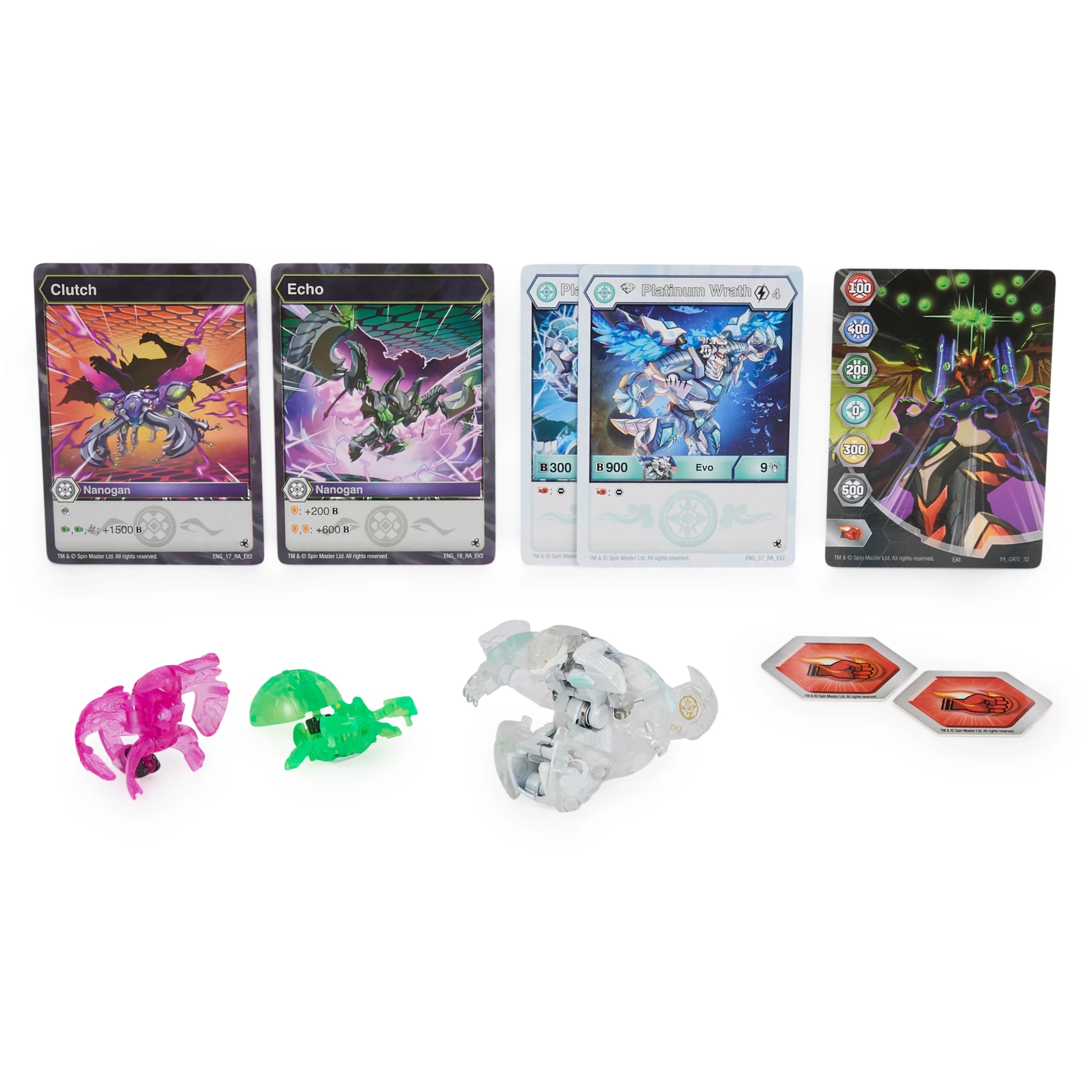 Bakugan Evolutions; Wrath with Nano Echo and Clutch Platinum Power Up Pack